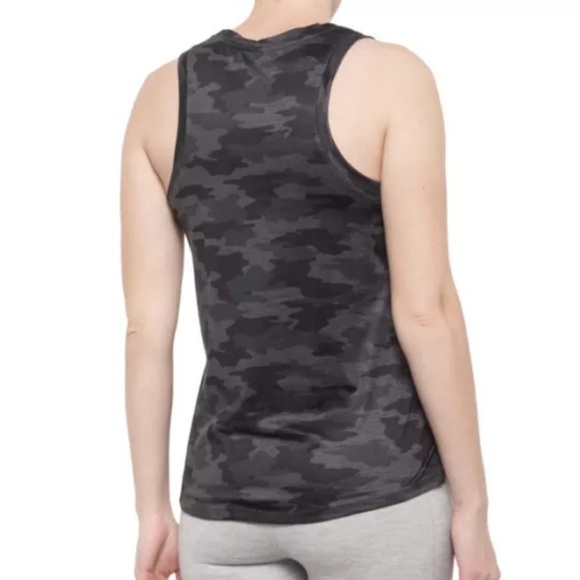 Kyodan Moss Jersey Black Gray Camo Racer Back Gym Activewear Tank Top Sz Small - Picture 2 of 8